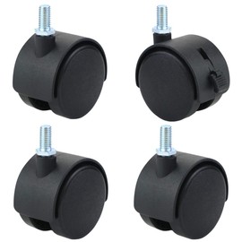 Kuqqi 2 Inch Swivel Stem Caster Wheel with Locking Brakes Plastic Replacement Furniture Shelves Wheels Floor Protecting Office Chair Swivel Caster,Pack of 4