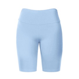HATOPANTS Pantalones cortos de ciclismo de cintura alta de algodón para mujer, 925-new Ice Blue, M
