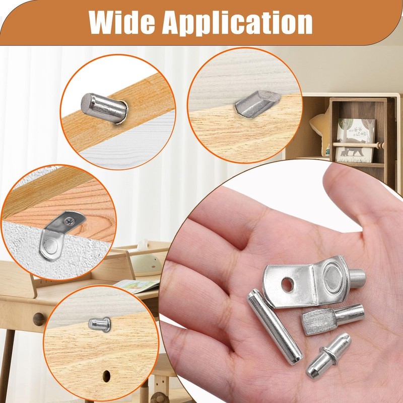Taiss Pack of 120 Shelf Pins Kit Shelf Support 4