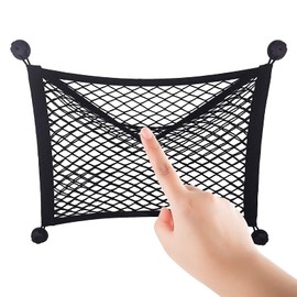 FixSac Storage Net for Cargo Vans, Motorhomes, Mobile Homes, Caravans, Boats 40 x 30，Car Boot Tidy Storage Bag Nylon Mesh Net Storage for Cargo with 4 Hooks