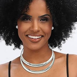 Barode African Collar Choker Necklace Gold Statement Chokers Bib Chunky Necklaces Earring Sets Jewelry for Women