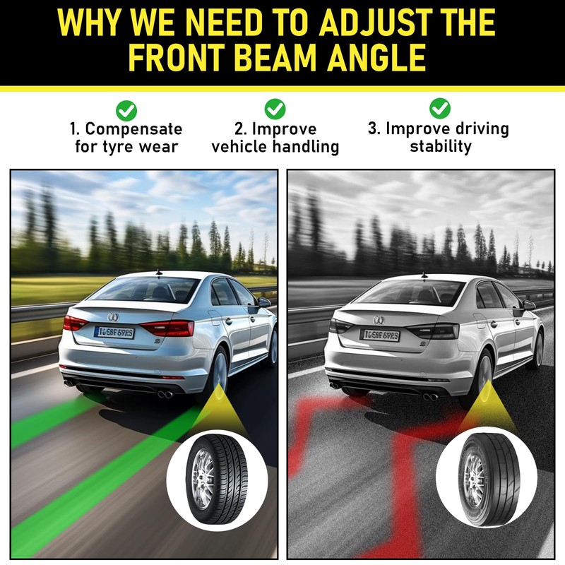 FODAHRWS 2 Pack Wheel Alignment Tool with Connection Sheet, Heavy