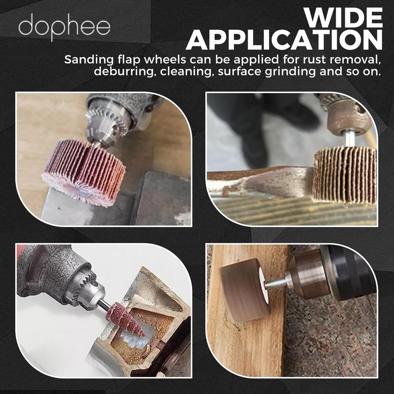 dophee 20PCS 80 Grit Aluminum Oxide Abrasive Flap Wheel Sander