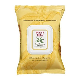 Burt's Bees Facial Cleansing Towelettes with White Tea Extract, 30 Count (Pack of 2)