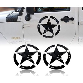 Hooke Road US Army Military Star Car Sticker Decals for Car/Truck/Ford F150/Jeep Wrangler - 2PCS(16.1 inches)
