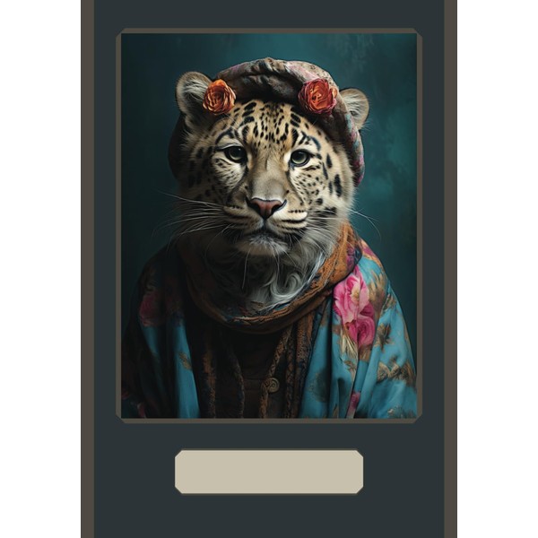 Artistic Portrait of Animals, Art Collection Notebook, Ruled Large Format,