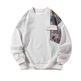 GMOYD Men's Crew Neck Embroidered Casual Long Sleeve Sweatshirt, Hw23592grey