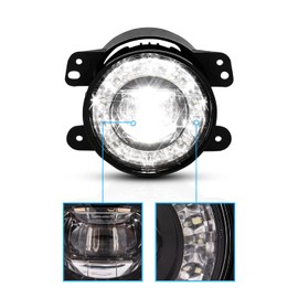 AmeriLite Universal Hyper LED Projector Crystal Driving Lamp Fog Light Assembly Pair - Driver and Passenger Side