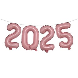 16 Inch 2025 Balloons Number 2025 Foil Balloons for New Years Eve Party Supplies Anniversary Party Graduation Decorations Home Office Decoration (2025 Pink)