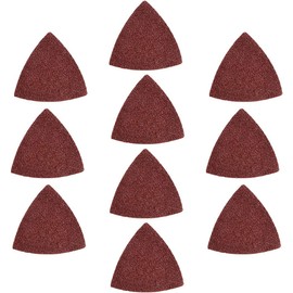 TA-VIGOR 40 Grit Detail Sander Sandpaper 10Pcs, Triangular Sanding Hook and Loop Abrasive Paper Multi Tool Sanding Pad for Wood Furniture 40# 83x83x83mm