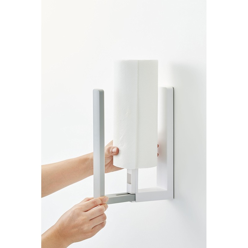 Yamazaki Plate 3420 Magnetic Kitchen Paper Towel Holder with Stopper,