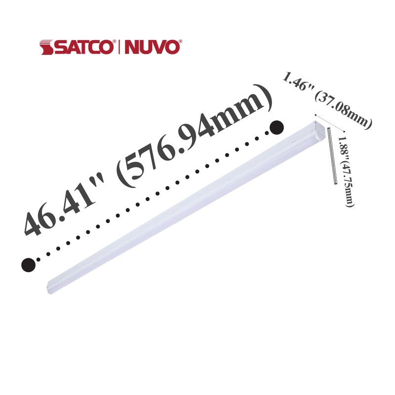 Satco 65-1221 4FT 19W LED Strip Light, CCT Selectable 2700K-5000K,