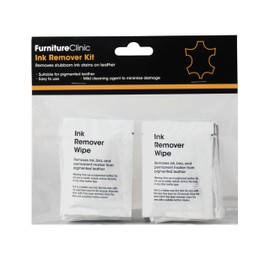 Furniture Clinic Leather Ink Remover Kit - Effectively Remove Pen & Ink Stains from Leather Furniture, Clothing, Car Seats, Shoes & More - Removes Ball Point Pen, Felt Tip Pen, Permanent Ink Stains