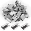 Swpeet 100Pcs 5/8" Packaging Open (Snap-On) Seals,Sturdy Metal Clips Banding