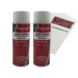 CYCLEMAX Two Pack compatible with Mercury Cold Fusion Enamel Spray Paint 12 OZ 8M0094988 Contains Two Cold Fusion Enamel Spray Paint 12 OZ and a Funnel