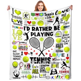 Tennis Blanket Soft Cozy Flannel Tennis Throw Blankets Bedding Tennis Lovers Merch Gifts for Boys Girls Women Adults Gifts 50"X40"