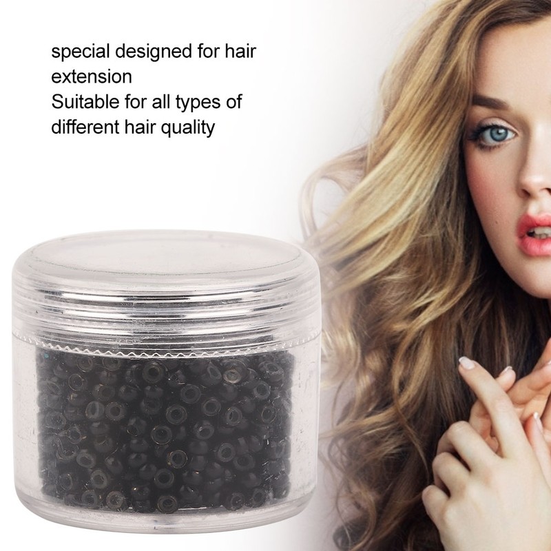 1000pcs 3mm x 2mm Silicone Micro Links Rings Beads Hair