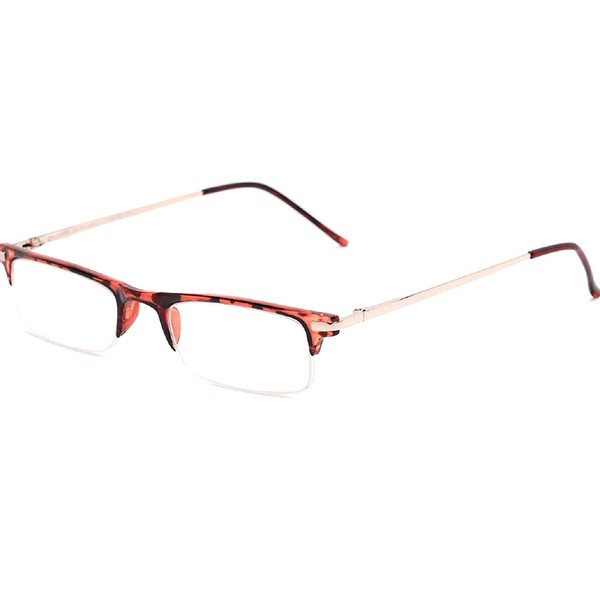 The Bishop Unisex Half Rim Browline Reading Glasses, Rectangular Half