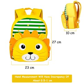 Umtiti Toddler Backpack Cute Animal Cartoon Preschool Backpack for 3-6 Years Girls Boys Gift for Kids, Lion