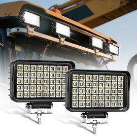 CO LIGHT 6 Inch Rectangular LED Work Light, Ultra Wide Illumination, 60 W 7200 LM 12 V/24 V Additional Headlight for Excavators, Construction Machinery, Trucks, Tractors, Agricultural Machinery