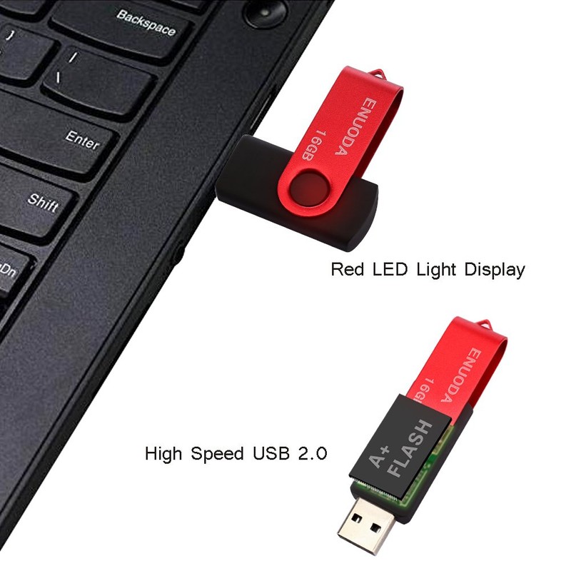USB Stick Enuoda Rotate Metal Multi-Coloured High Speed USB 2.0