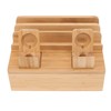 Bamboo Charging Station Multifunction 5 Ports Charging Station Rack for
