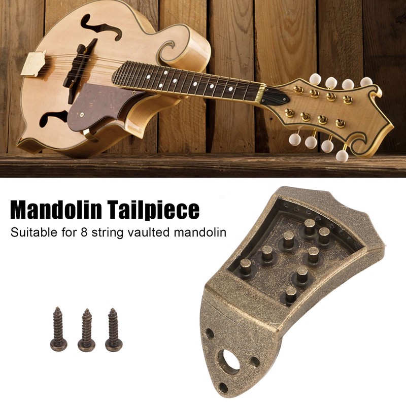Mandolin Tailpiece Metal Bridge Replacement Part Musical Instruments Accessories Bronze