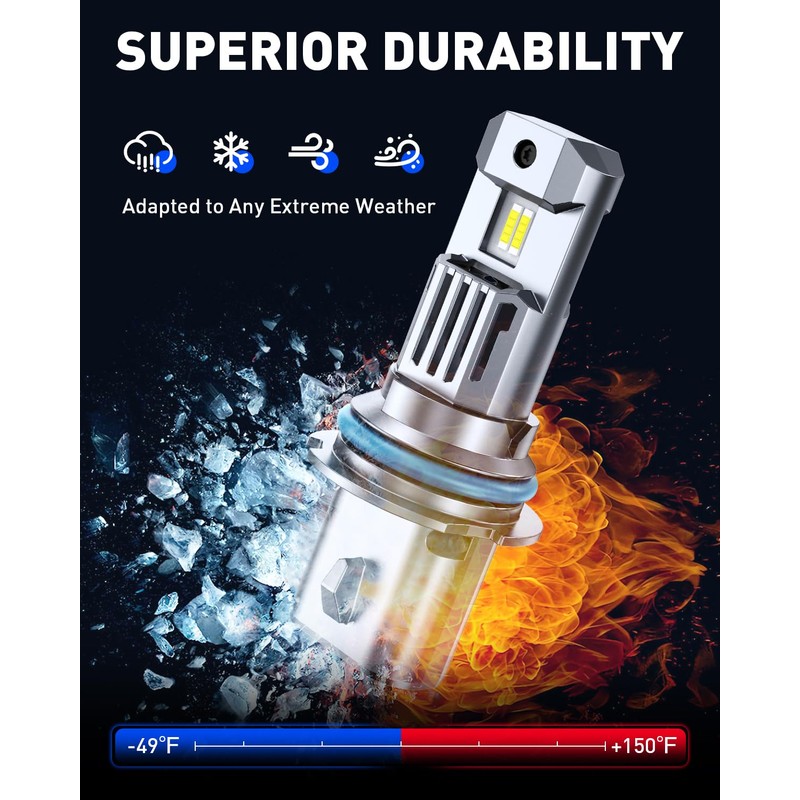 AUTOONE 9007/HB5 LED Bulb Hi Lo 50000LM for Automotive Halogen