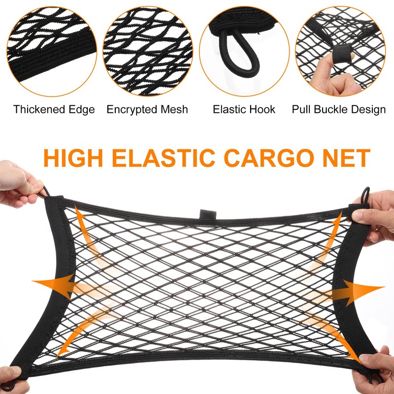 sourcing map 2pcs 2-Layer Small Cargo Net 17.7" x 9.8"