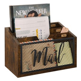 YINMIT Mail Organizer Countertop, Mail Holder, Mail Sorter for Desk, Desktop Mail Basket, Mail Organizer Wall Mounted, Office Desk Organizers and Accessories for File Paper Folder