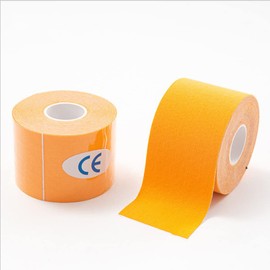 Kinesiology Tape, 5M Roll Elastic Muscle Support Tape, Improve Blood Circulation, Waterproof and Latex Free for Exercise, Sports and Injury (Orange)