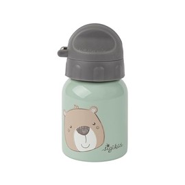 Sigikid 25377 Stainless Steel Drinking Bottle Bear 250 ml Recommended for Children from 1 Year Old, Robust, Leak-Proof, Shatterproof