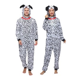 Sincere Party Adult Onesie Monkey Cow Dalmatian Snowman Animal Plush Costumes for Women Men Dalmation S