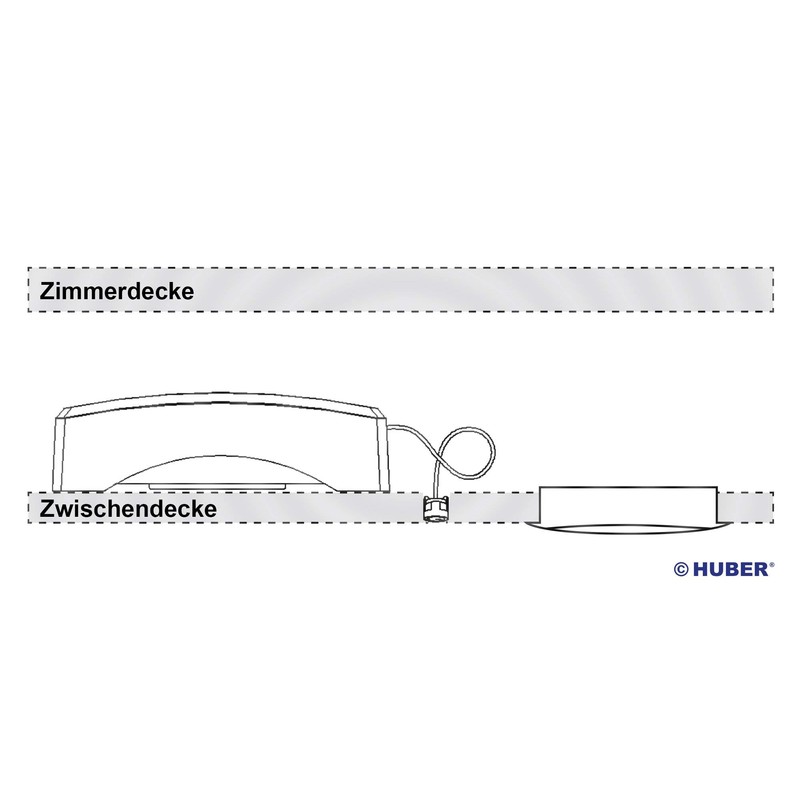 Huber Motion Movement Sensor 360°, White, Flush-Mounted, Concealed, Energy Efficient