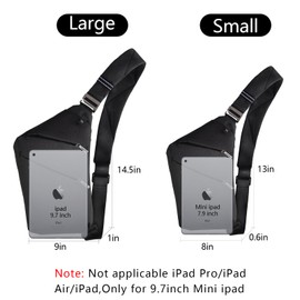 OSOCE Shoulder Bags Men's Waterproof Mini Bum Bag Multiple Pockets Shoulder Bag Anti-Theft Sling Bag Crossbody Bag Backpack for Men and Women Father's Day Gift, 1.0 Black, 1.0 black l