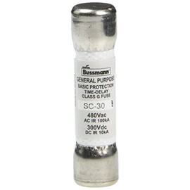 Bussmann SC-30BC 30 Amp Time-Delay Class G Melamine Tube, 600V UL Listed 1-In Bag