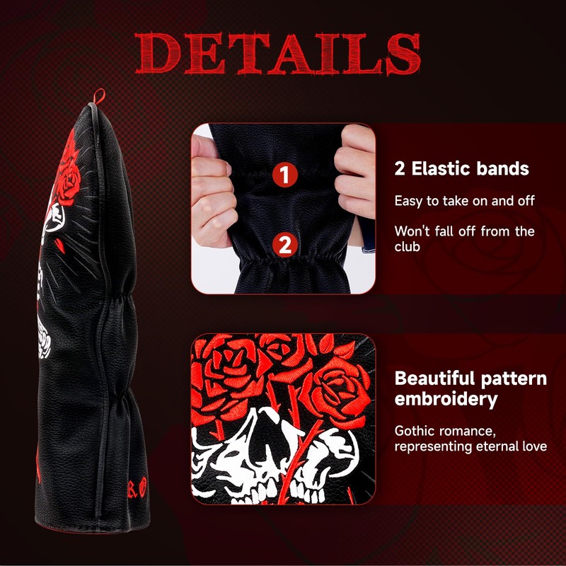 Golf Club Head covers Hybrid Utility Rescue with Interchangeable Number