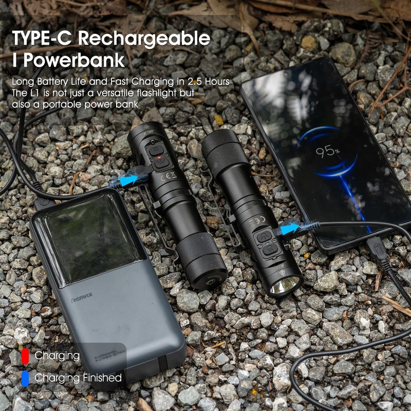 WUBEN L1 Flashlight Rechargeable LED Flashlights High Lumens 2000 Lumen