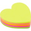 4A Shapes Sticky Notes,Heart Shape,3 x 3 Inches,Fluorescent Collection,Self-Stick Notes,200