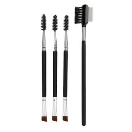 Cepillo de cejas - 4pcs Profesional Cabello Cosmético Cepillo de doble cabeza Pestañas Peine Herramienta de maquillaje