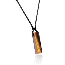 Handmade Tourmaline Crystal Necklace – Adjustable Black Rope Pendant for Spiritual Protection & Positive Energy – Black Obsidian Healing Stone for Men & Women (Tiger eye)