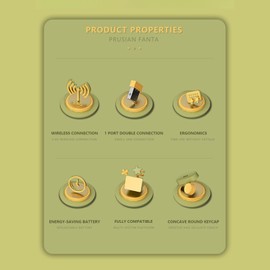 Keyboard and Mouse Combo, Colorful Retro Typewriter Keyboard with Round Keycaps, 2.4G Full Size Keyboard and Cute for Computer, Laptop, PC (Mixed Color Yellow)