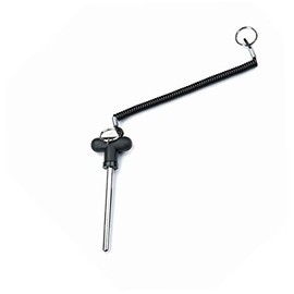 (Lot of 8) Magnetic Pin, Tensile (3/8" Dia 4-1/4" Locking Space) w/ Black T Handle Knob and Jumbo Lanyard/Holder- Universal Weight Stack Replacement SELECTOR Key - Detent Hitch Locking PINS || by SBD