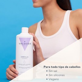 VALQUER Shampoo de Cebolla Regulador del Pelo Graso | Antioxidante con Efecto Anticaída que Revitaliza y Purifica | Aporta Fuerza, Volumen y Brillo | 