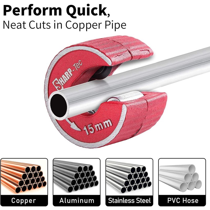 Zeguard Sharp-tec 15mm Pipe Cutter, Portable Tube Slice with Aluminum