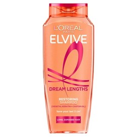 L'Oréal Paris Elvive Shampoo, Dream Lengths Restoring Shampoo with Vegetal Keratin & Castor Oil, Repairs & Reinforces Fragile Long Hair, Seals Split Ends, Suitable for All Hair Textures, 250ml