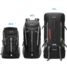 Nicgid 70L Lightweight Hiking Backpack Foldable Multi-Functional Travel Bag Water Resistant Casual Camping Rucksack for Men Women Outdoor Sport Mountain