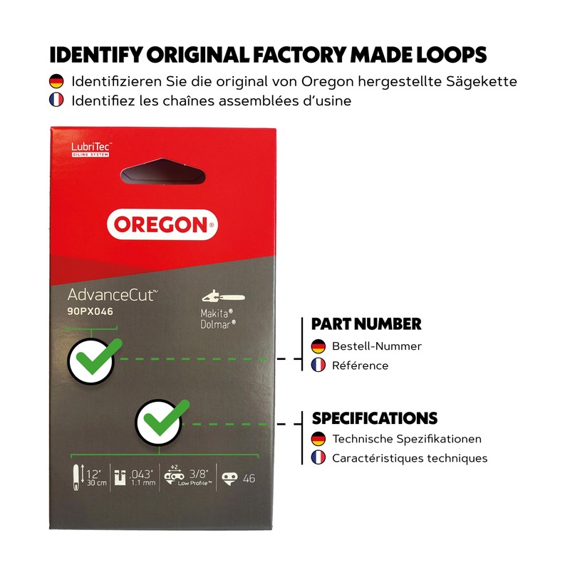 Oregon Chain 3/8 1.1 H HM with, 90PX046E SG