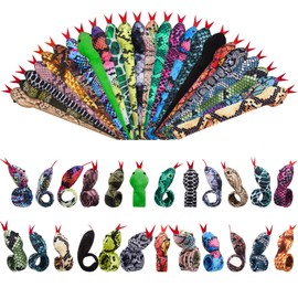 Chivao 24 Pcs Snake Slap Bracelets Reptile Party Favor Snake Snap Bracelets Animal Serpent Bracelet Reptile Birthday Party Supplies for Kids Parties Favors Christmas Gift, 24 Assorted Designs