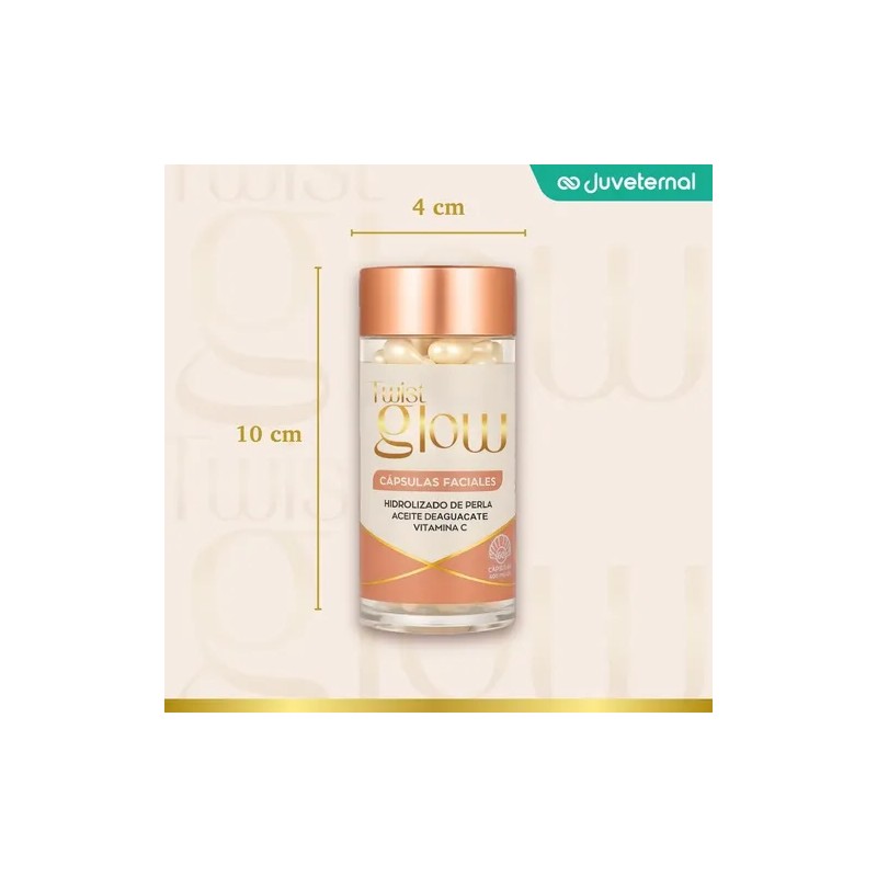 Cápsulas Faciales TWIST GLOW Hidrolizado de Perla Aceite Aguacate Vitamina